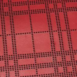 Pre Owned Burberry Red Perforated Leather Bill Bifold Wallet