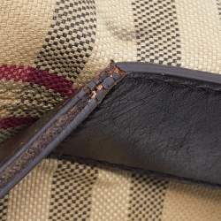 Burberry Beige/Black Nova Check Canvas and Leather Messenger Bag