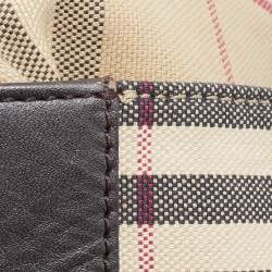 Burberry Beige/Black Nova Check Canvas and Leather Messenger Bag