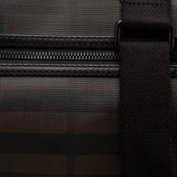Burberry Brown/Black Smoked Check PVC And Canvas Flap Messenger Bag