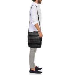 Burberry Brown/Black Smoked Check PVC And Canvas Flap Messenger Bag