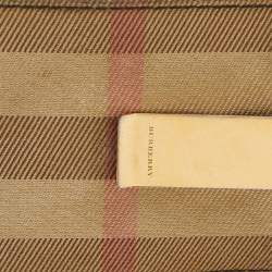 Burberry Black/Beige Leather And Vintage Canvas Check Money Clip Wallet