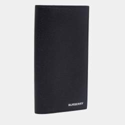 Burberry Black Leather Bifold Long Wallet
