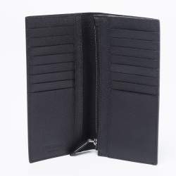 Burberry Black Leather Bifold Long Wallet