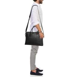 Burberry Brown/Black London Check Coated Canvas And Leather The Barrow Briefcase