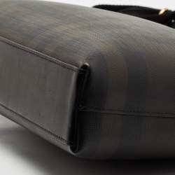 Burberry Brown/Black London Check Coated Canvas And Leather The Barrow Briefcase