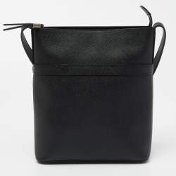 Pre Owned Burberry Black Leather Messenger Bag