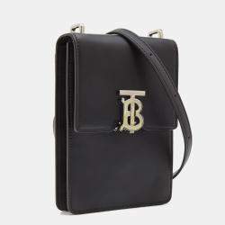 Pre Owned Burberry Black Leather Robin Crossbody Bag