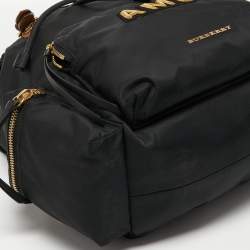 Burberry Black Nylon Rucksuck Backpack w/AMB Embroidered