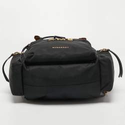 Burberry Black Nylon Rucksuck Backpack w/AMB Embroidered