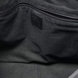 Burberry Black/Grey Check PVC and Leather Large Burleigh Messenger Bag