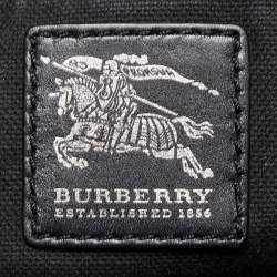 Burberry Black/Grey Check PVC and Leather Large Burleigh Messenger Bag
