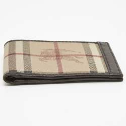 Burberry Beige/Brown Haymarket Check Coated Canvas and Leather Bifold Wallet
