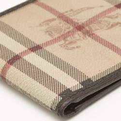 Burberry Beige/Brown Haymarket Check Coated Canvas and Leather Bifold Wallet