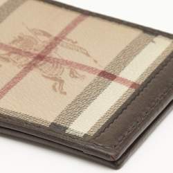 Burberry Beige/Brown Haymarket Check Coated Canvas and Leather Bifold Wallet