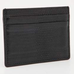Pre Owned Burberry Black Lizard Card Holder