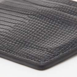 Pre Owned Burberry Black Lizard Card Holder