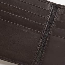 Pre Owned Burberry Beige/Brown Haymarket PVC and Leather Bifold Wallet