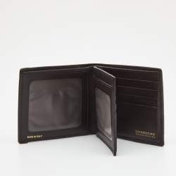 Pre Owned Burberry Beige/Brown Haymarket PVC and Leather Bifold Wallet