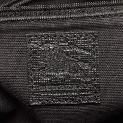 Burberry Black/Beige Haymarket Fabric and Leather Messenger Bag