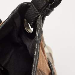 Burberry Black/Beige Haymarket Fabric and Leather Messenger Bag