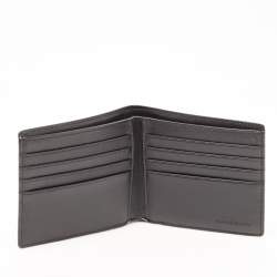 Burberry Charcoal Check Grafitti Print Coated Canvas Bifold Wallet