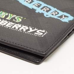 Burberry Charcoal Check Grafitti Print Coated Canvas Bifold Wallet