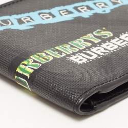 Burberry Charcoal Check Grafitti Print Coated Canvas Bifold Wallet