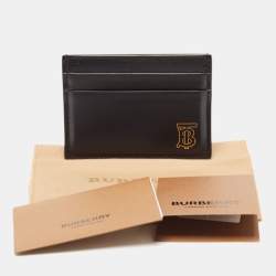 Burberry Black TB Logo Leather Card Holder