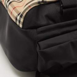 Burberry Black/Beige Vintage Check Canvas Large Nevis Backpack