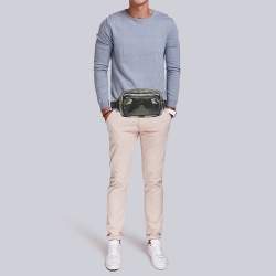 Burberry Green Camo Print Coated Canvas and Leather West Belt Bag