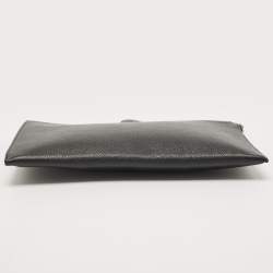 Pre Owned Burberry Black Leather Wristlet Zip Pouch