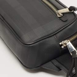 Burberry Black Check Coated Canvas Belt Bag