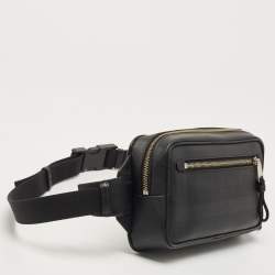 Burberry Black Check Coated Canvas Belt Bag