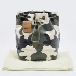 Burberry Green Camouflage Coated and Canvas Phoebe Drawstring Pouch