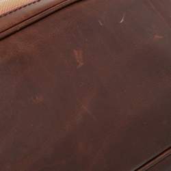Burberry Brown/Beige Beige House Check Canvas and Leather Messenger Bag