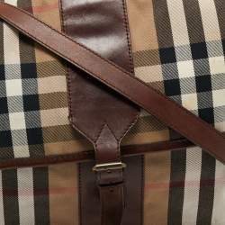 Burberry Brown/Beige Beige House Check Canvas and Leather Messenger Bag
