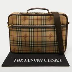 Burberry Beige Haymarket Coated Canvas Briefcase