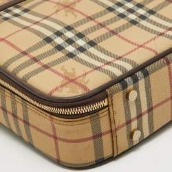 Burberry Beige Haymarket Coated Canvas Briefcase