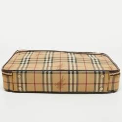 Burberry Beige Haymarket Coated Canvas Briefcase