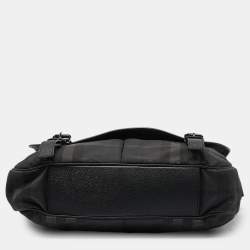 Burberry Grey/Black Smoke Check Nylon and Leather Messenger Bag