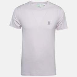 Pre Owned Burberry Light Purple Cotton Jersey T-Shirt S