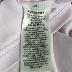 Pre Owned Burberry Light Purple Cotton Jersey T-Shirt S