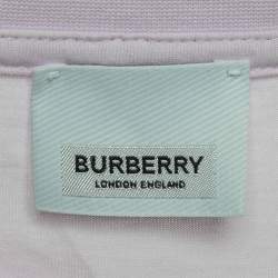 Pre Owned Burberry Light Purple Cotton Jersey T-Shirt S