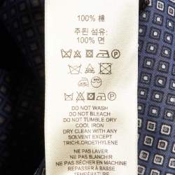 Burberry Navy Blue Printed Cotton Button Down Shirt S
