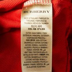 Pre Owned Burberry Red Cotton Knit Polo T-Shirt S