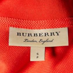 Pre Owned Burberry Red Cotton Knit Polo T-Shirt S