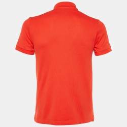 Pre Owned Burberry Red Cotton Knit Polo T-Shirt S