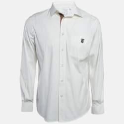 Burberry White Technical Cotton Button Front Shirt M