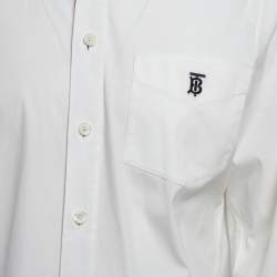 Burberry White Technical Cotton Button Front Shirt M